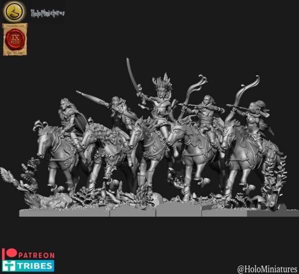 Wood Elves Heat Hunters 3D Miniature HoloMiniature