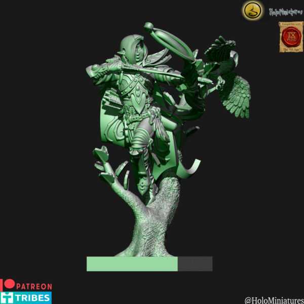 Wood Elf Pathfinder Lord 3D Miniature HoloMiniatures - Image 3
