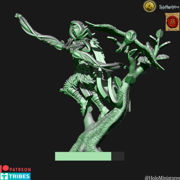 Wood Elf Pathfinder Lord 3D Miniature HoloMiniatures