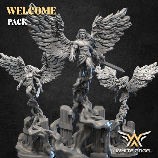 White Archangel 3D Miniature White Angel